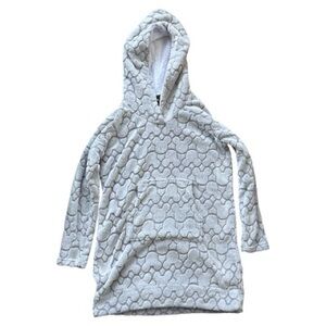 Disney Mickey Mouse fleece hoodie size M light grey EUC EB0095